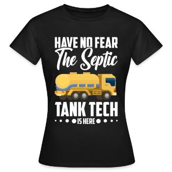 Technicien de fosse septique Installateur de système d’égout - T-shirt Femme - noir - Devant - AI Model Female 172 dark (172cm)