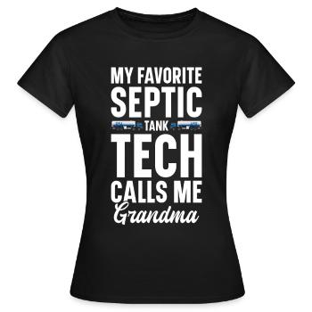 Technicien de fosse septique Installateur de système d’égout - T-shirt Femme - noir - Devant - AI Model Female 172 dark (172cm)
