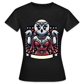 Drôle Glamour Goule Flashy Halloween - T-shirt Femme - noir - Devant - AI Model Female 172 dark (172cm)