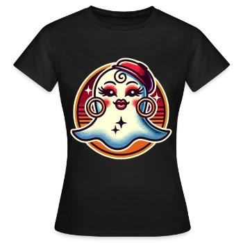Drôle Glamour Ghoul Flashy Halloween Fille - T-shirt Femme - noir - Devant - AI Model Female 172 dark (172cm)