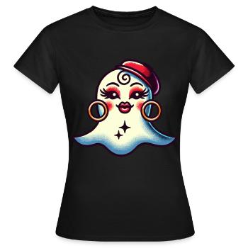 Drôle Glamour Goule Flashy Halloween - T-shirt Femme - noir - Devant - AI Model Female 172 dark (172cm)