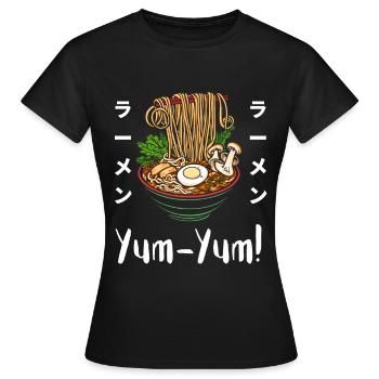 Nouilles Ramen Chibi Asia Nouilles Soupe de nouilles Anime - T-shirt Femme - noir - Devant - AI Model Female 172 dark (172cm)