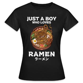 Nouilles Ramen Chibi Asia Nouilles Soupe de nouilles Anime - T-shirt Femme - noir - Devant - AI Model Female 172 dark (172cm)