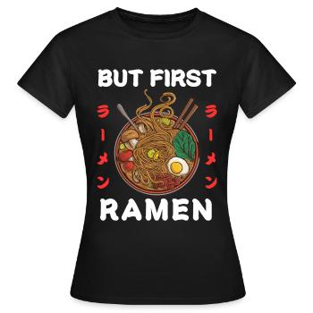 Nouilles Ramen Chibi Asia Nouilles Soupe de nouilles Anime - T-shirt Femme - noir - Devant - AI Model Female 172 dark (172cm)