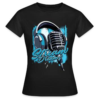 Podcast Podcaster Podcasting - T-shirt Femme - noir - Devant - AI Model Female 172 dark (172cm)
