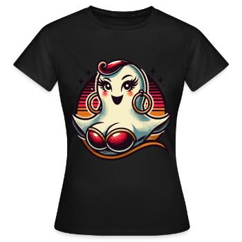 Drôle Glamour Goule Flashy Halloween - T-shirt Femme - noir - Devant - AI Model Female 172 dark (172cm)