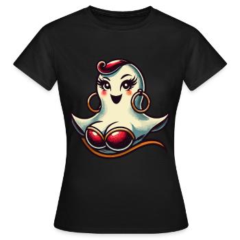 Drôle Glamour Goule Flashy Halloween - T-shirt Femme - noir - Devant - AI Model Female 172 dark (172cm)