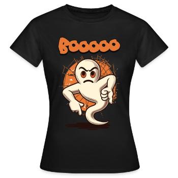 Booing Ghost Drôle Ghost Design Jeu de Mots - T-shirt Femme - noir - Devant - AI Model Female 172 dark (172cm)