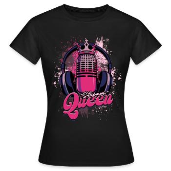 Podcast Podcaster Podcasting - T-shirt Femme - noir - Devant - AI Model Female 172 dark (172cm)