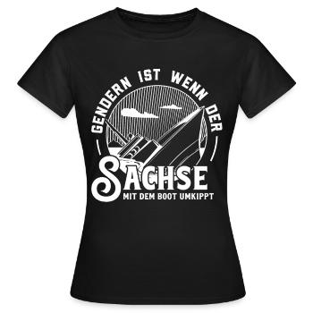 Gendern Tshirt Herren Damen Lustig Witzig Spruch - Frauen T-Shirt - Schwarz - Vorne - AI Model Female 172 dark (172cm)