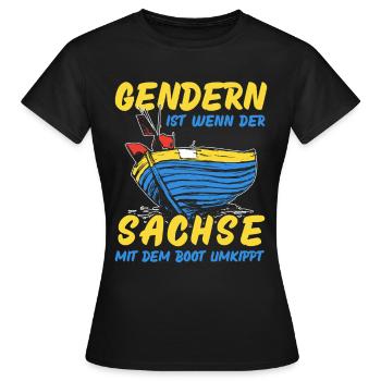 Gendern Tshirt Herren Damen Lustig Witzig Spruch - Frauen T-Shirt - Schwarz - Vorne - AI Model Female 172 dark (172cm)