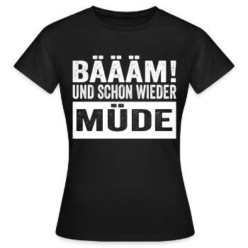 Bäääm ! Et encore fatigué Chemise de nuit - T-shirt Femme - noir - Devant - AI Model Female 172 dark (172cm)