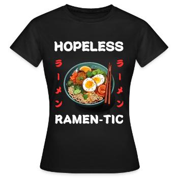 Nouilles Ramen Nouilles Chibi Asia Soupe de nouilles Anime - T-shirt Femme - noir - Devant - AI Model Female 172 dark (172cm)
