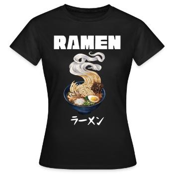 Nouilles Ramen Nouilles Chibi Asia Soupe de nouilles Anime - T-shirt Femme - noir - Devant - AI Model Female 172 dark (172cm)