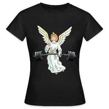 Dumbbells Weight Sports Heavenly Angel Weight Sport - Women's T-Shirt - black - Front - AI Model Female 172 dark (172cm)