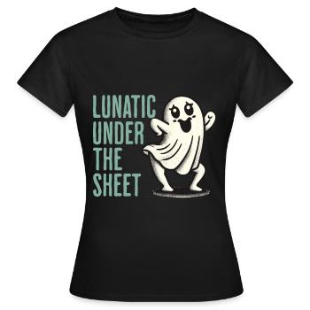 Lunatique sous le drap drôle de conception fantôme - T-shirt Femme - noir - Devant - AI Model Female 172 dark (172cm)