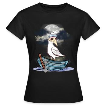 Halloween Seagull Seagulls Bateau Ferry Bateaux - T-shirt Femme - noir - Devant - AI Model Female 172 dark (172cm)