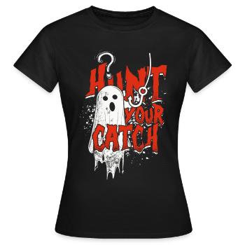 Appât fantôme Halloween Chassez votre prise - T-shirt Femme - noir - Devant - AI Model Female 172 dark (172cm)