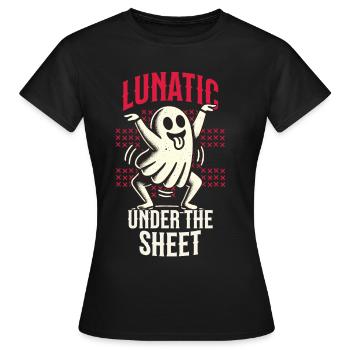 Lunatique sous le drap drôle de conception fantôme - T-shirt Femme - noir - Devant - AI Model Female 172 dark (172cm)