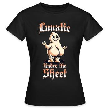 Lunatique sous la feuille Funny Ghost Design - T-shirt Femme - noir - Devant - AI Model Female 172 dark (172cm)