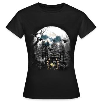 mystique forêt habitant de la forêt hamac grenouille - T-shirt Femme - noir - Devant - AI Model Female 172 dark (172cm)