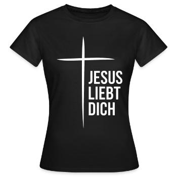Jésus-Christ Christianisme Dieu Bible - T-shirt Femme - noir - Devant - AI Model Female 172 dark (172cm)
