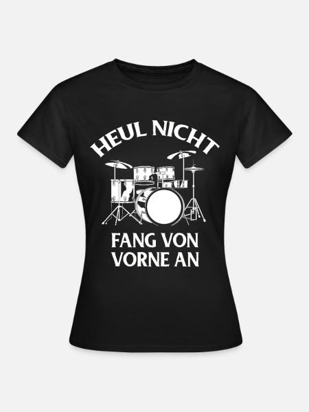 Tambours Tambours Baguette Batteur Musique Groupe Rock - T-shirt Femme - noir