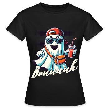 Unheimliches Halloween Gespenst Bruh - Frauen T-Shirt - Schwarz - Vorne - AI Model Female 172 dark (172cm)
