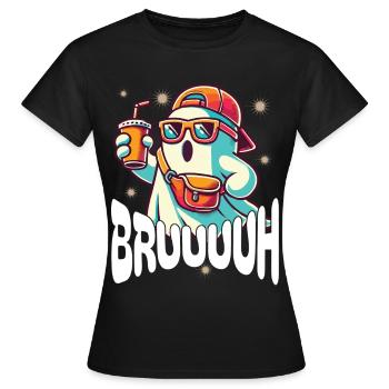Unheimliches Halloween Gespenst Bruh - Frauen T-Shirt - Schwarz - Vorne - AI Model Female 172 dark (172cm)