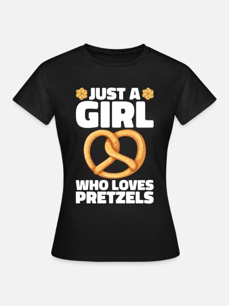 Bretzel Brezeln Bäcker Backwaren - Dame-T-shirt - sort