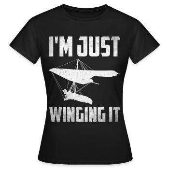 Deltaplane Parapente Deltaplane - T-shirt Femme - noir - Devant - AI Model Female 172 dark (172cm)