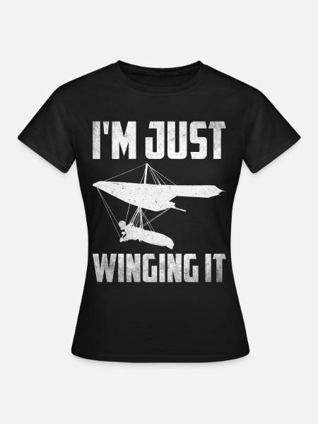 Drachenfliegen Gleitschirmfliegen Hängegleiter - Frauen T-Shirt - Schwarz