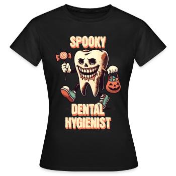 Aventure dentaire effrayante d’Halloween - T-shirt Femme - noir - Devant - AI Model Female 172 dark (172cm)