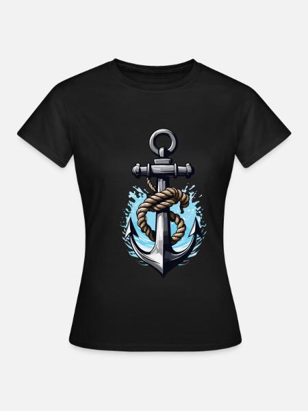 Ästhetisches Anker Design - Frauen T-Shirt - Schwarz