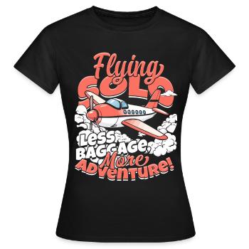 Premier pilote de vol solo Flying Solo - T-shirt Femme - noir - Devant - AI Model Female 172 dark (172cm)