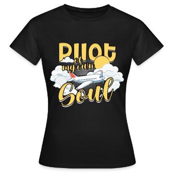 Premier pilote de vol en solo - T-shirt Femme - noir - Devant - AI Model Female 172 dark (172cm)