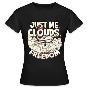 Premier pilote de vol en solo - T-shirt Femme - noir - Devant - AI Model Female 172 dark (172cm)
