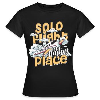 Premier pilote de vol en solo Vol en solo - T-shirt Femme - noir - Devant - AI Model Female 172 dark (172cm)
