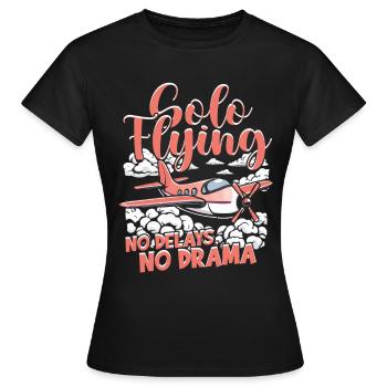 Premier pilote de vol solo Vol en solo Aucun retard - T-shirt Femme - noir - Devant - AI Model Female 172 dark (172cm)