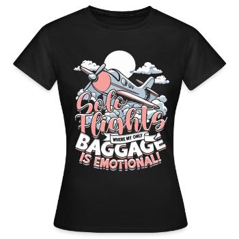 Premier pilote de vol solo Vols en solo - T-shirt Femme - noir - Devant - AI Model Female 172 dark (172cm)