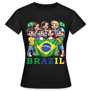Brasilien Brazil shirt Brasilianer Rio de Janeirao - Frauen T-Shirt - Schwarz - Vorne - AI Model Female 172 dark (172cm)