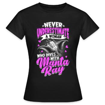 Raies manta, raies pastenagues - T-shirt Femme - noir - Devant - AI Model Female 172 dark (172cm)