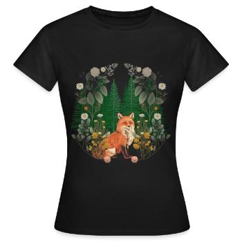 Renards, Renards, Forêt, Animaux de la forêt, Habitants de la forêt - T-shirt Femme - noir - Devant - AI Model Female 172 dark (172cm)