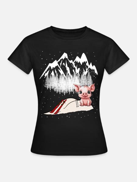 Piste de ski Porcelet Semer Sports d’hiver Skieurs Suisse - T-shirt Femme - noir