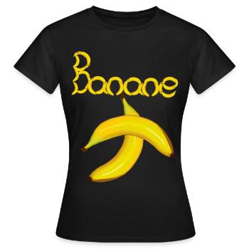 Banane Fruit de la banane - T-shirt Femme - noir - Devant - AI Model Female 172 dark (172cm)