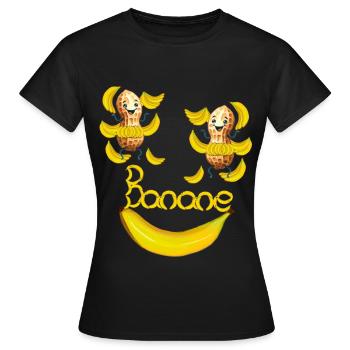 Erdnüsse Erdnuss Banane Bananen - Frauen T-Shirt - Schwarz - Vorne - AI Model Female 172 dark (172cm)