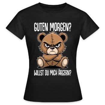 Bonjour? Voulez-vous m’ennuyer ? Grognement matinal - T-shirt Femme - noir - Devant - AI Model Female 172 dark (172cm)