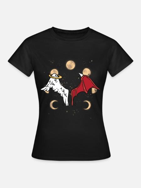 okkulttinen hengellinen kuun vaihe taivaallinen - Dame-T-shirt - sort