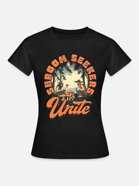 Pilzsammler Pilzzüchter Shroom Seekers Unite - Dame-T-shirt - sort
