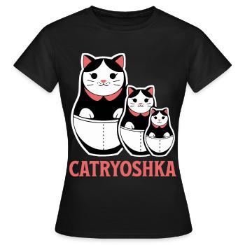 Drôle Catryoshka matriochka belle russe - T-shirt Femme - noir - Devant - AI Model Female 172 dark (172cm)